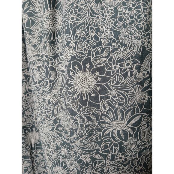 Loft Knee Length Floral Paisley Sewn in Slip Sheer Elastic Waist Skirt Medium - Picture 7 of 8